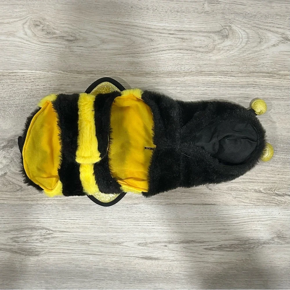 Pup Crew Fuzzy Honey Bumble Bee Dog Costume Vest Halloween Dress Up Size XS/S